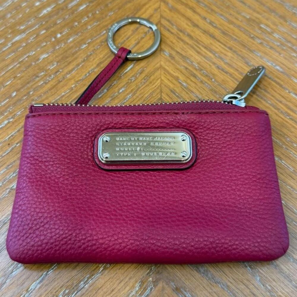 Marc by Marc Jacobs Dark Pink Coin Pouch Keyring Wallet